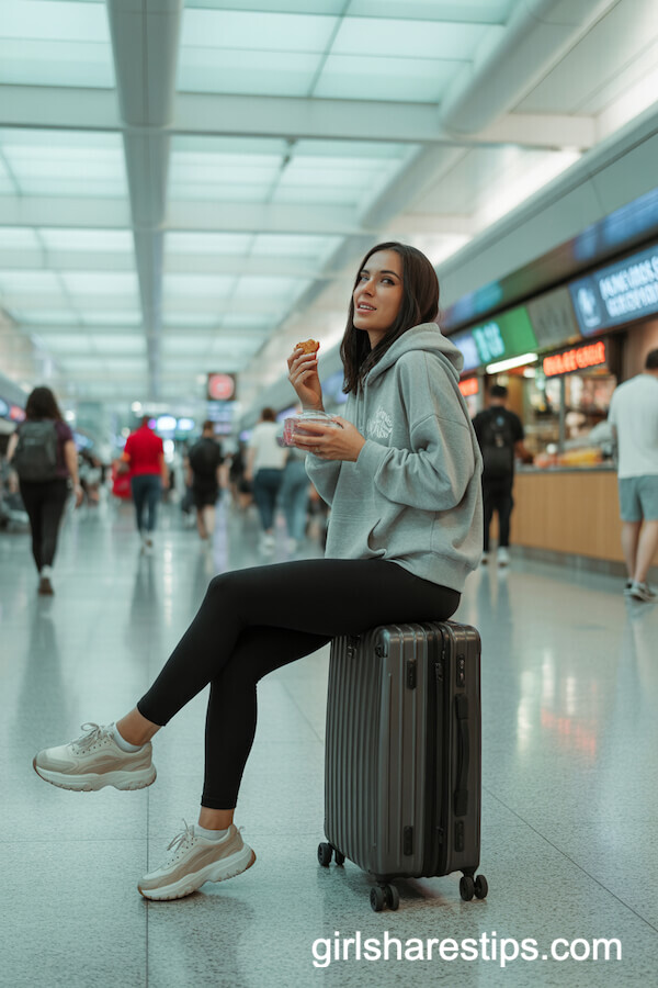 Soft Gray Hoodie Black Leggings