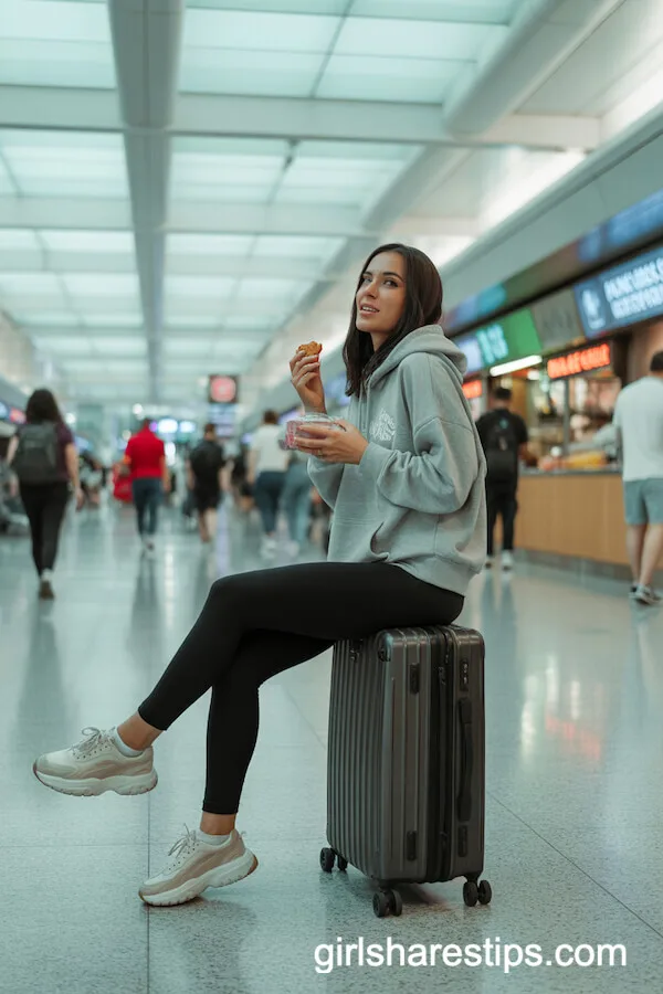 Soft Gray Hoodie Black Leggings