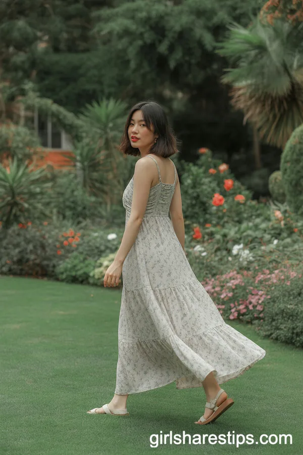 Flowy Floral Maxi Dress for a Garden Stroll Birthday
