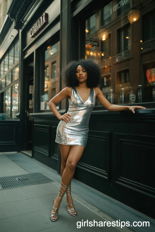Silver Sequin Mini Dress for a Glamorous Night Out