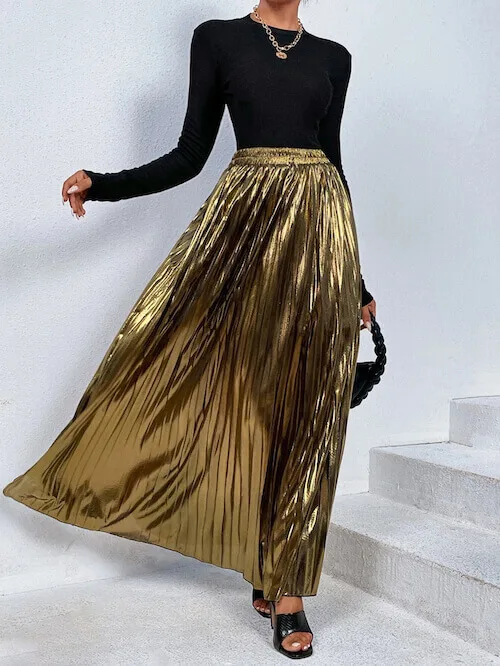 chic black and gold outfit ideas for a black and gold themed party