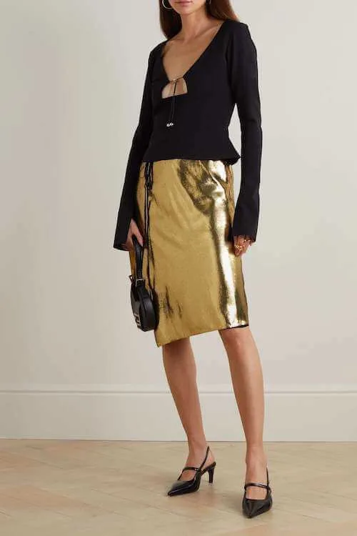 winter party black and gold outfit ideas