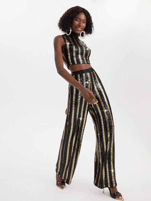 40+ Classy Black And Gold Outfits For Ladies For A Stunning Party Look:  Dress, Skirt, Pants, and More - Girl Shares Tips