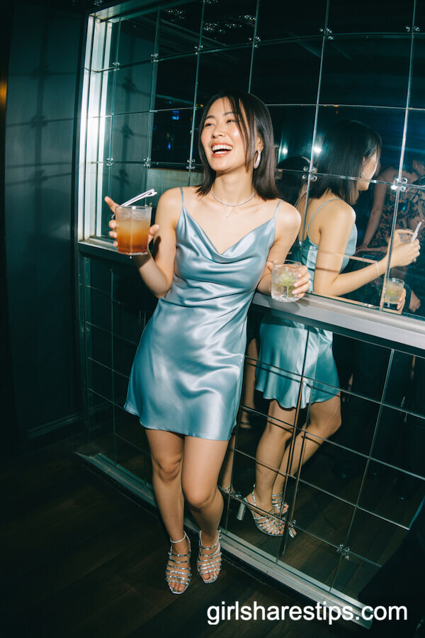 Silky Blue Cowl Neck Mini Dress Strappy Silver Sandals