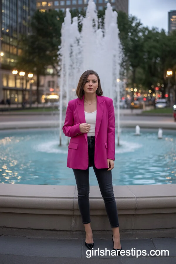 Bold Blazer and Skinny Jeans for Urban Chic