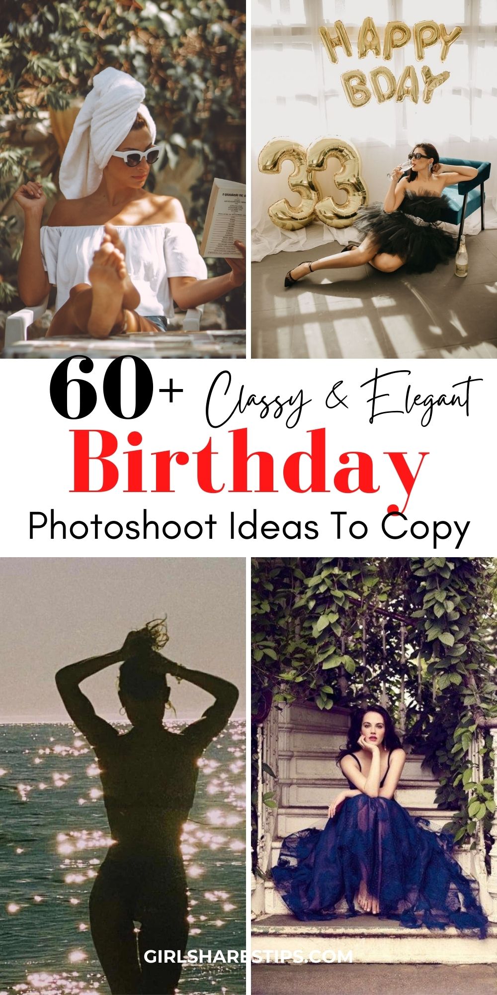classy elegant birthday photoshoot ideas
