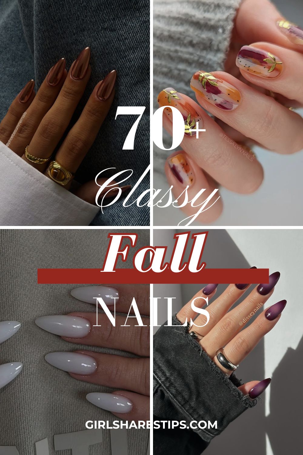 classy fall nails collage