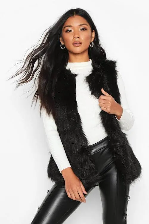 classy fur vest outfits