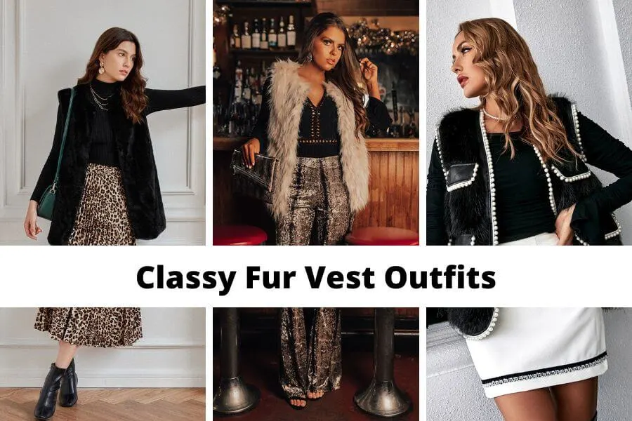 classy fur vest outfits