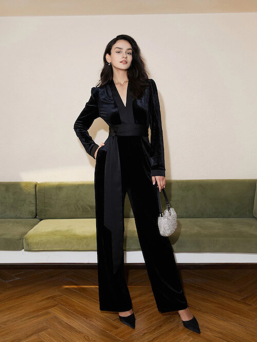 black velvet jumpsuit