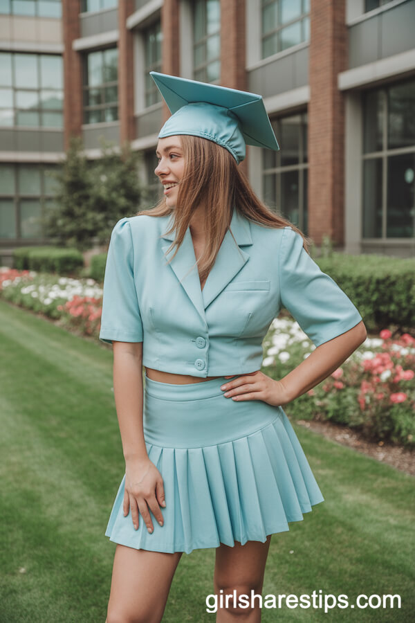 Pastel Blue Two-Piece Set with Matching Cap