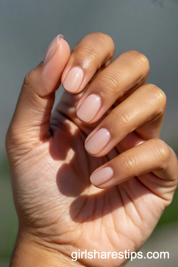 Translucent Nude Nails on Mixed Skin Tones