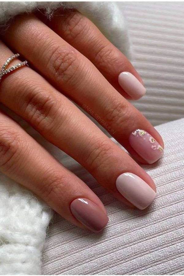 Pink and Nude Pastel Nails