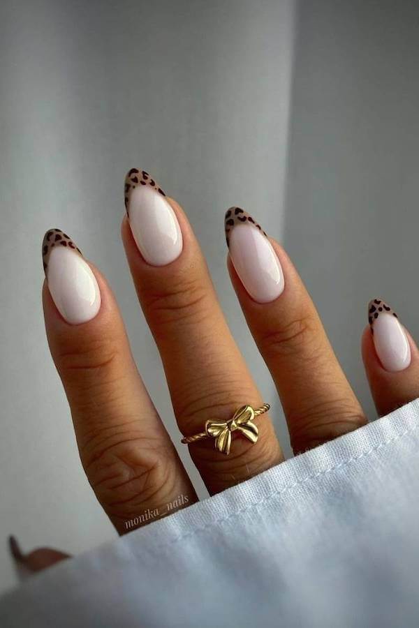 Cheetah Print French Tips