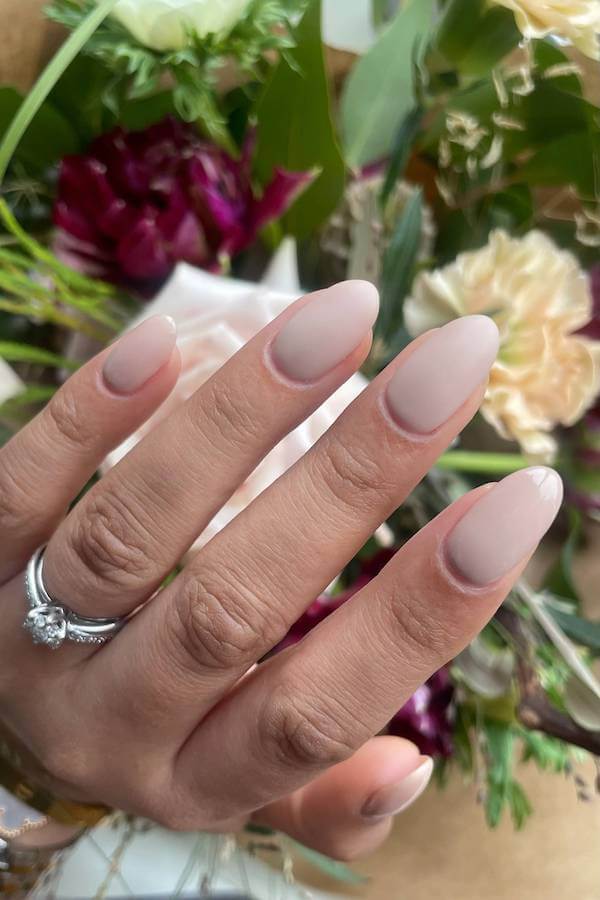 Classic Nude Almond Nails