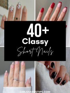 classy short nails collage