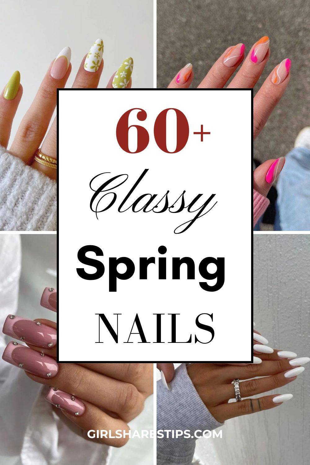 classy spring nails collage