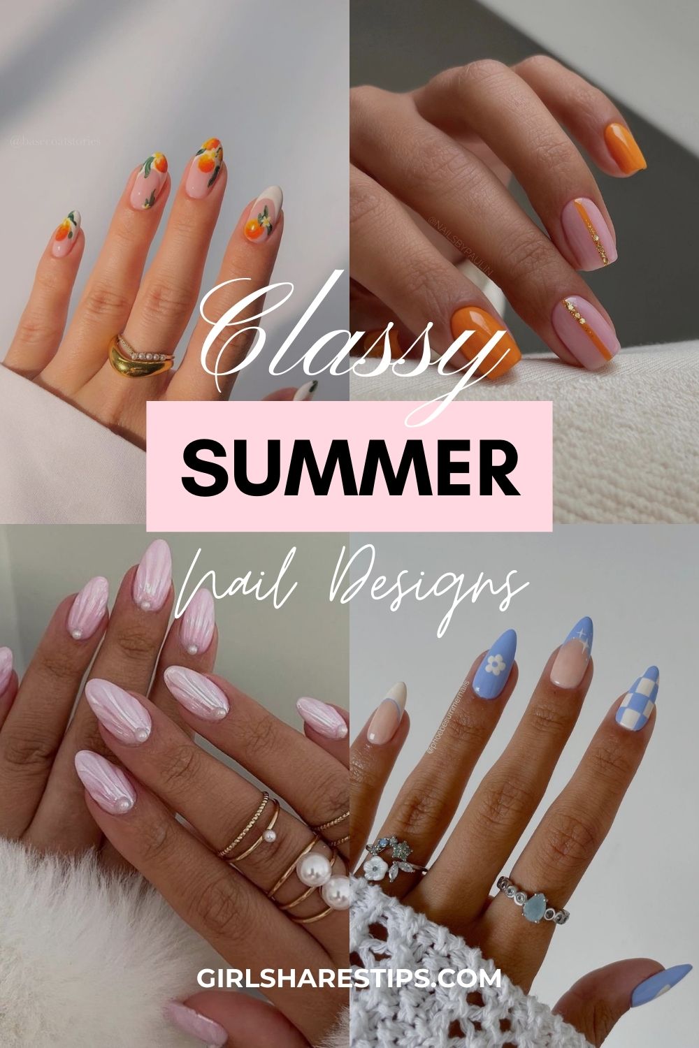 classy summer nails collage