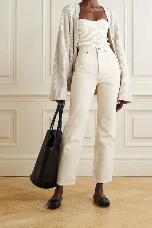 classy white jeans outfits