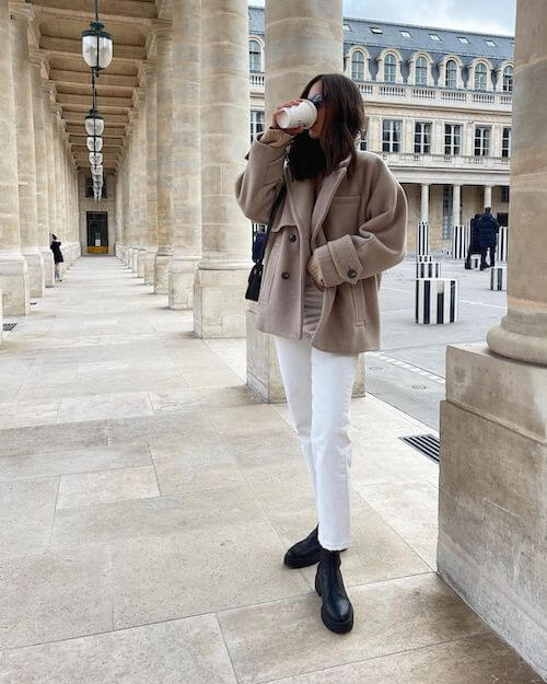 White Jeans Outfit Ideas for Winter