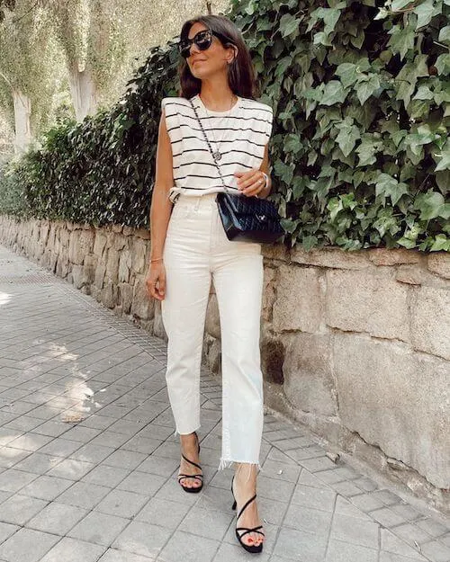 White Jeans Outfit Ideas for Spring and Summer