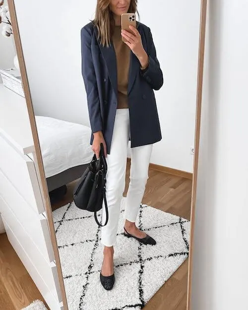 What to wear with white jeans for work