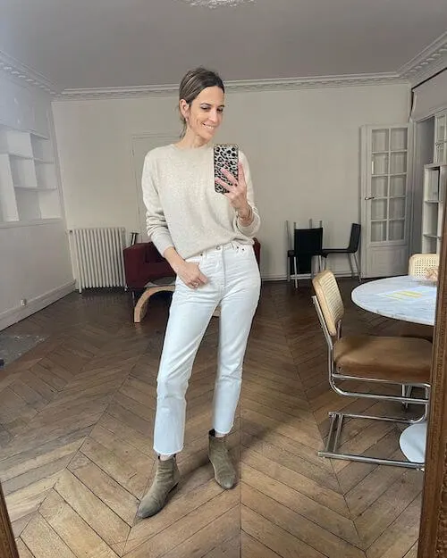 White Jeans Outfit Ideas for Fall