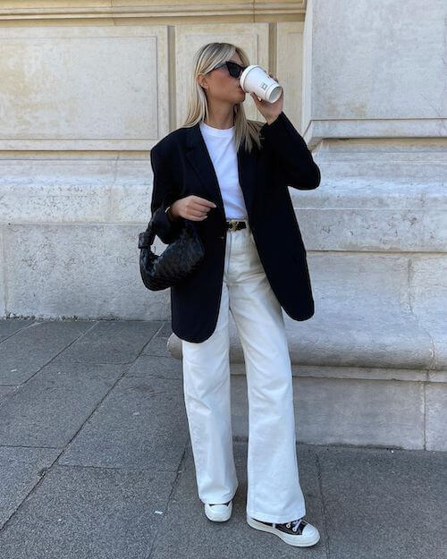 White Jeans Outfit Ideas for Fall