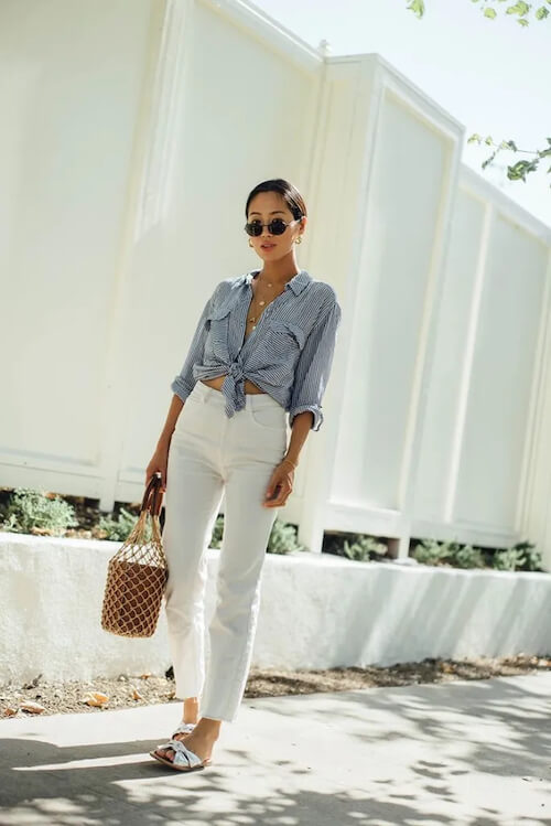 White Jeans Outfit Ideas for Spring and Summer