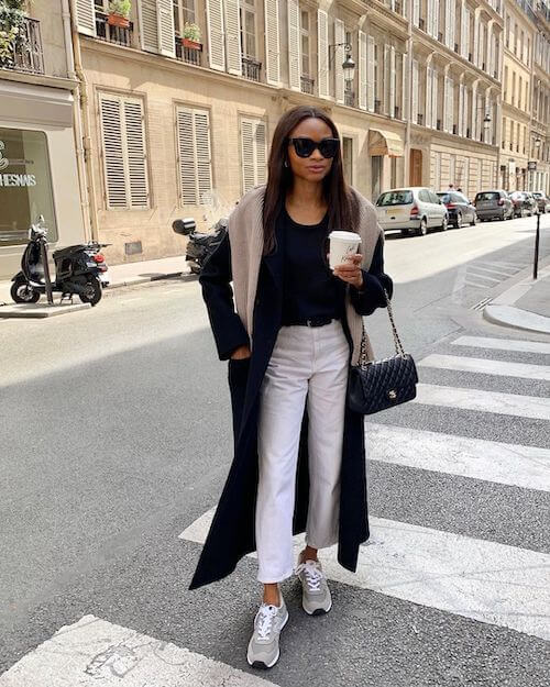 White Jeans Outfit Ideas for Winter for black women