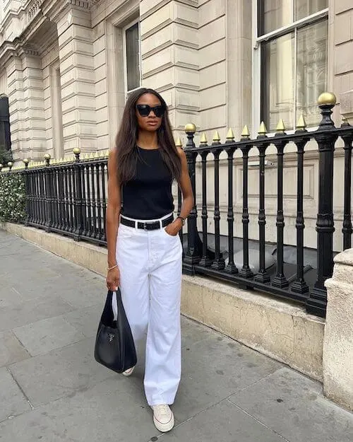 Black deals top outfits