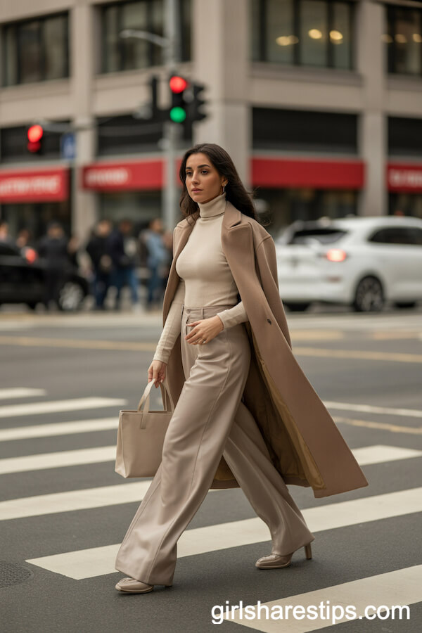 All-Beige High-Waisted Ensemble for Effortless Sophistication