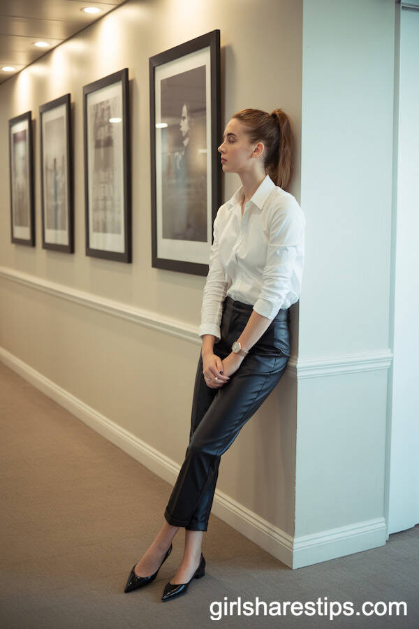 Classic White Shirt and Black Cigarette Pants for Timeless Style
