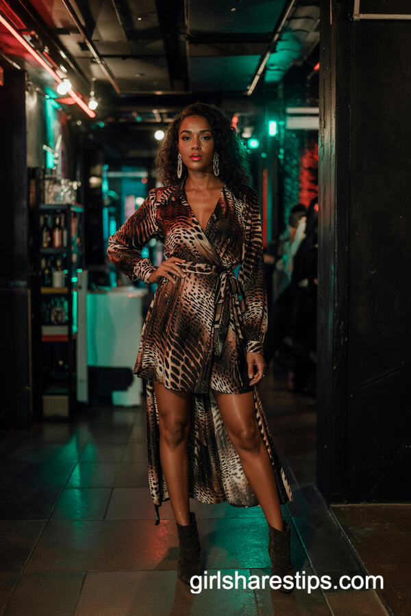 Leopard Print Wrap Dress and Ankle Boots