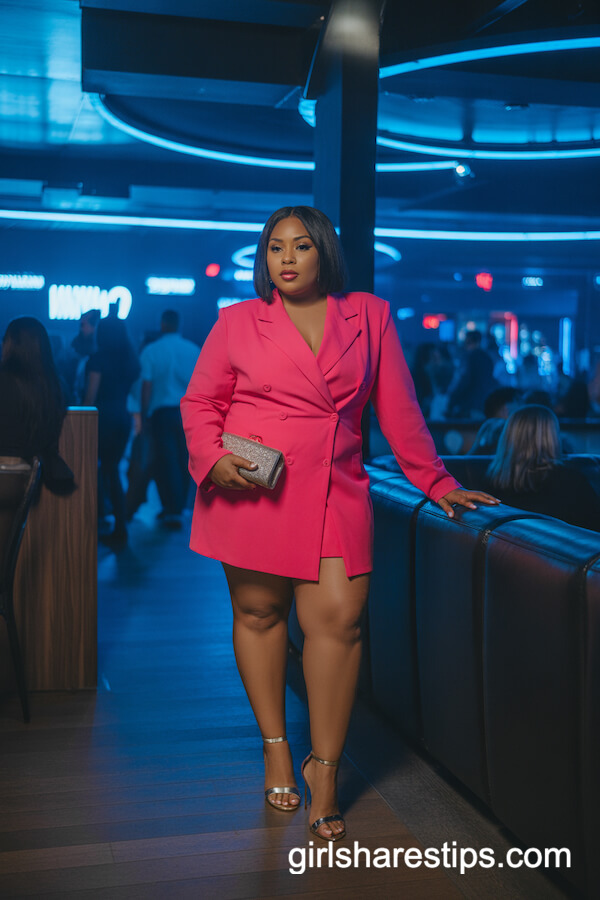 Hot Pink Blazer Mini Dress