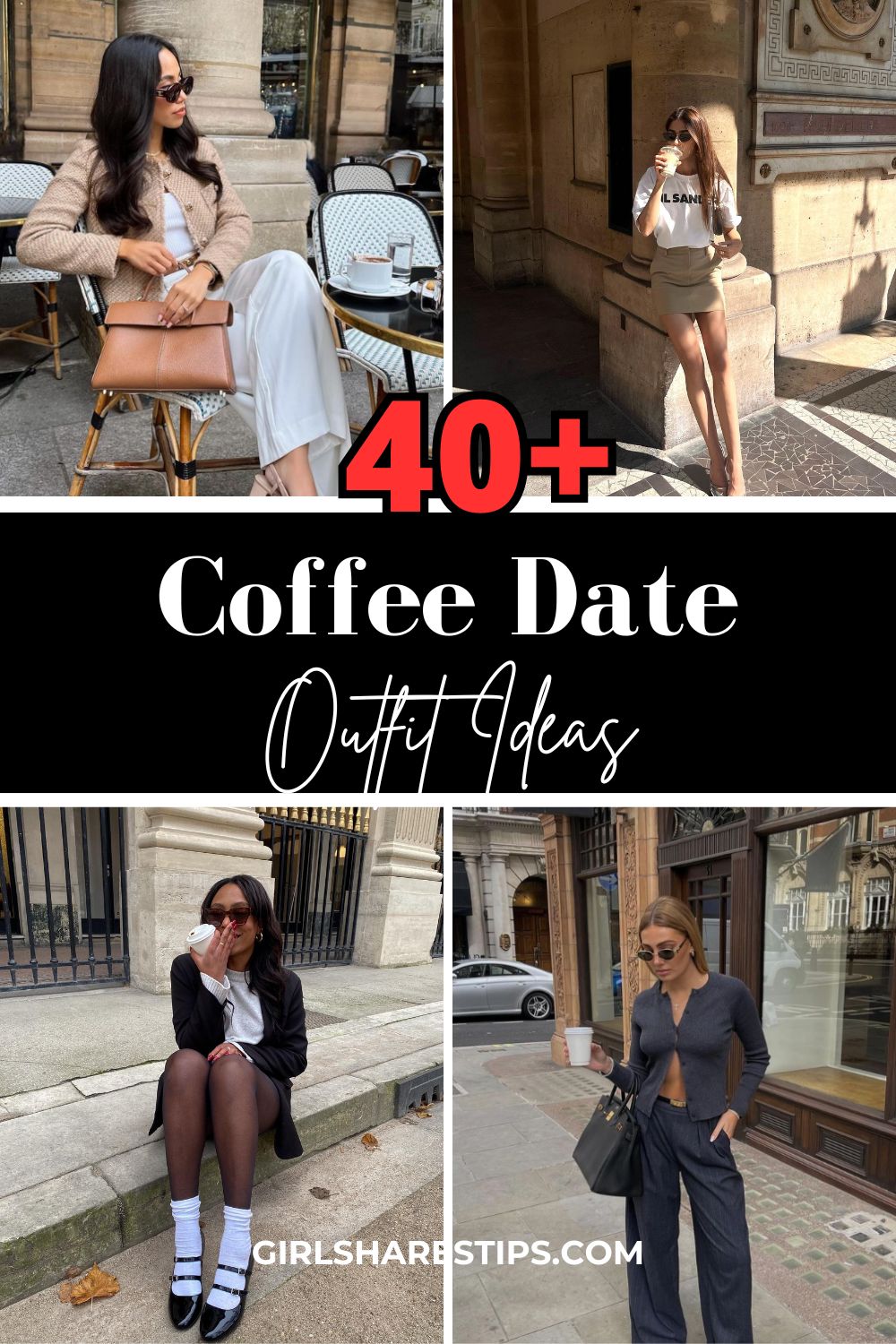 coffee date outfit ideas collage