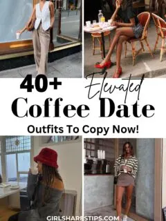 coffee date outfit ideas collage