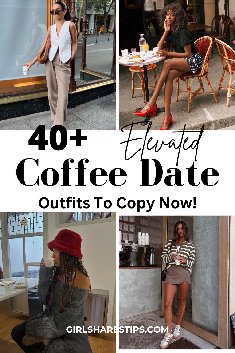 coffee date outfit ideas collage