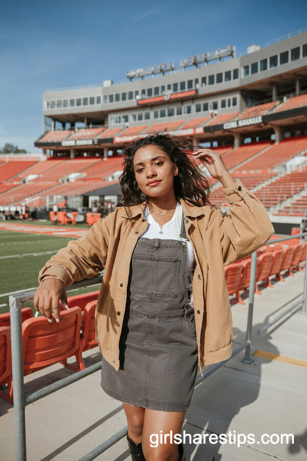 Corduroy Jacket with Denim Overalls