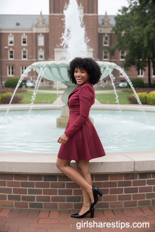 Fit-and-Flare Dress in School Colors