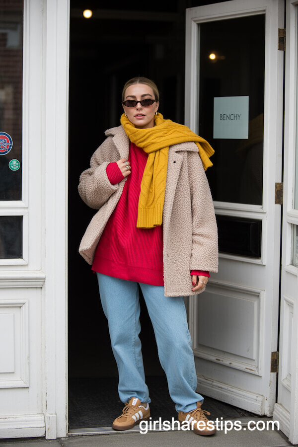 Rich Burgundy Turtleneck and Pleated Skirt