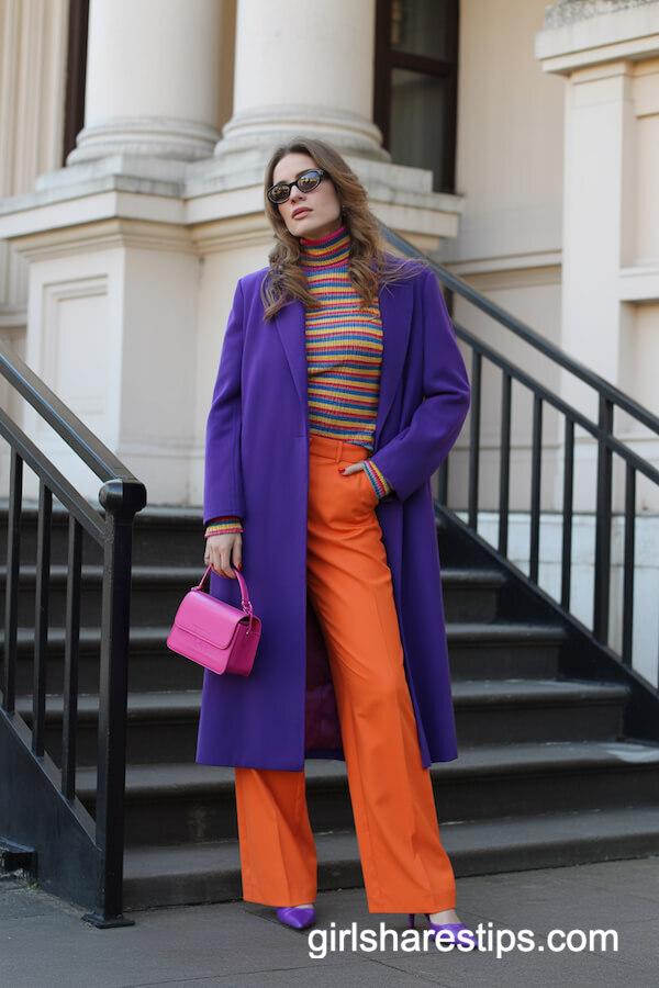 Two-Tone Green Outfit with Blue Hat