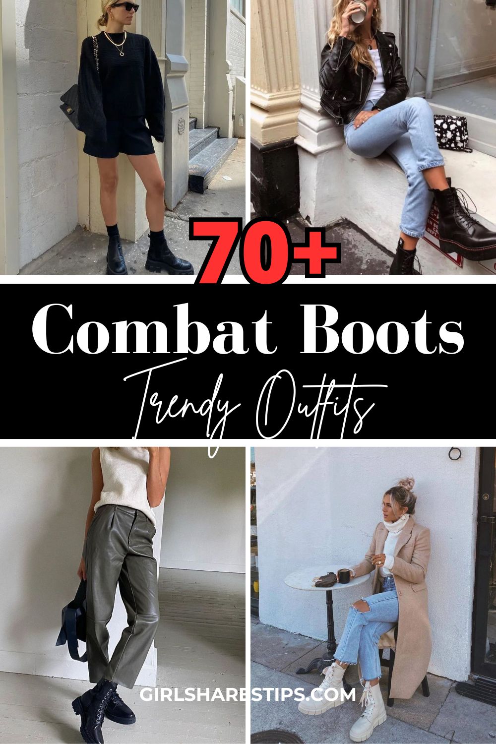 combat boots outfit ideas collage