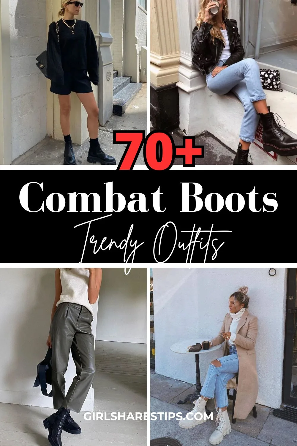 combat boots outfit ideas collage