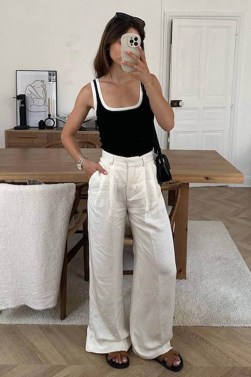 comfy trendy wide leg pants outfit