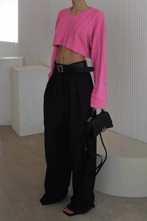 comfy trendy wide leg pants outfit