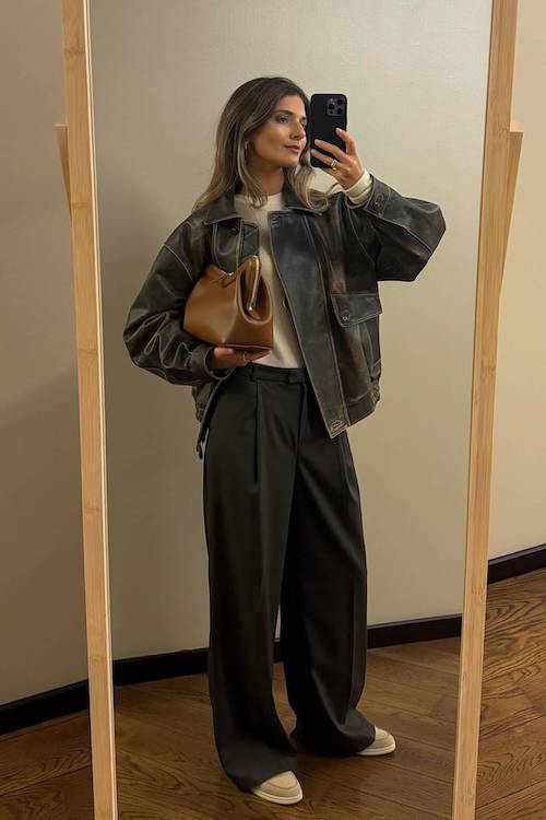 comfy trendy wide leg pants outfit