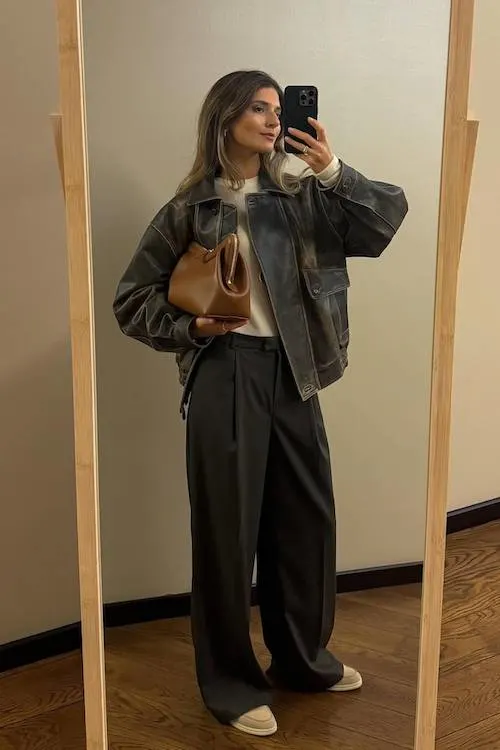 comfy trendy wide leg pants outfit