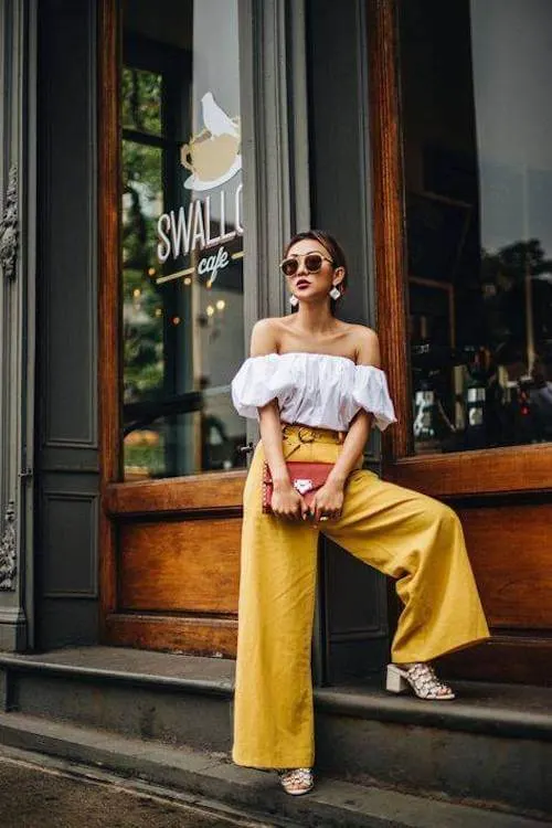 comfy trendy wide leg pants outfit