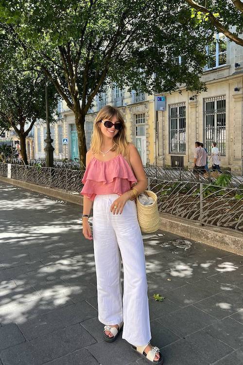 comfy trendy wide leg pants outfit